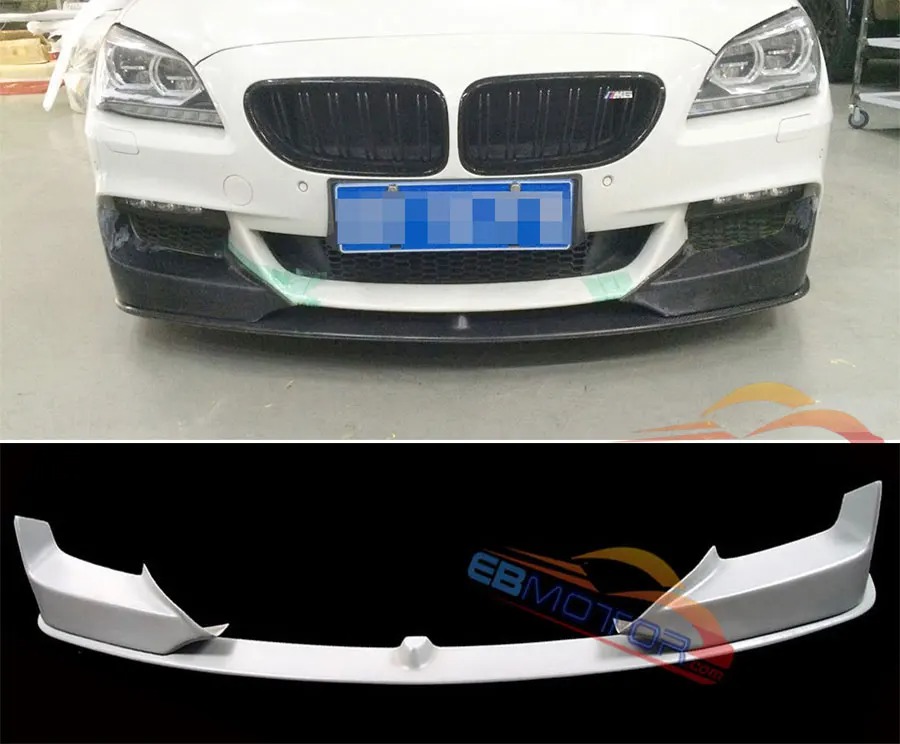UNPAINTED P Style Front Lip Chin Spoiler Splitters 3pcs For BMW F06 F12 F13 M-Sport Mtech Bumper 2012UP B395F