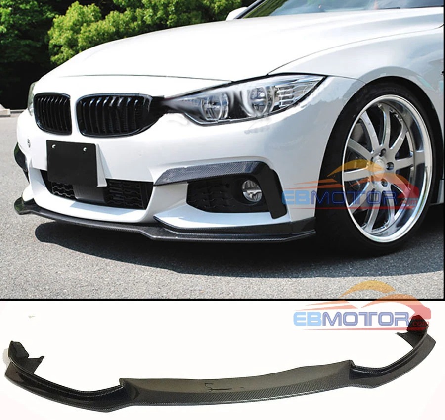 Real Carbon Fiber Front Lip Spoiler For BMW F32 F33 F36 M-Sport M-tech Bumper 2014UP B398