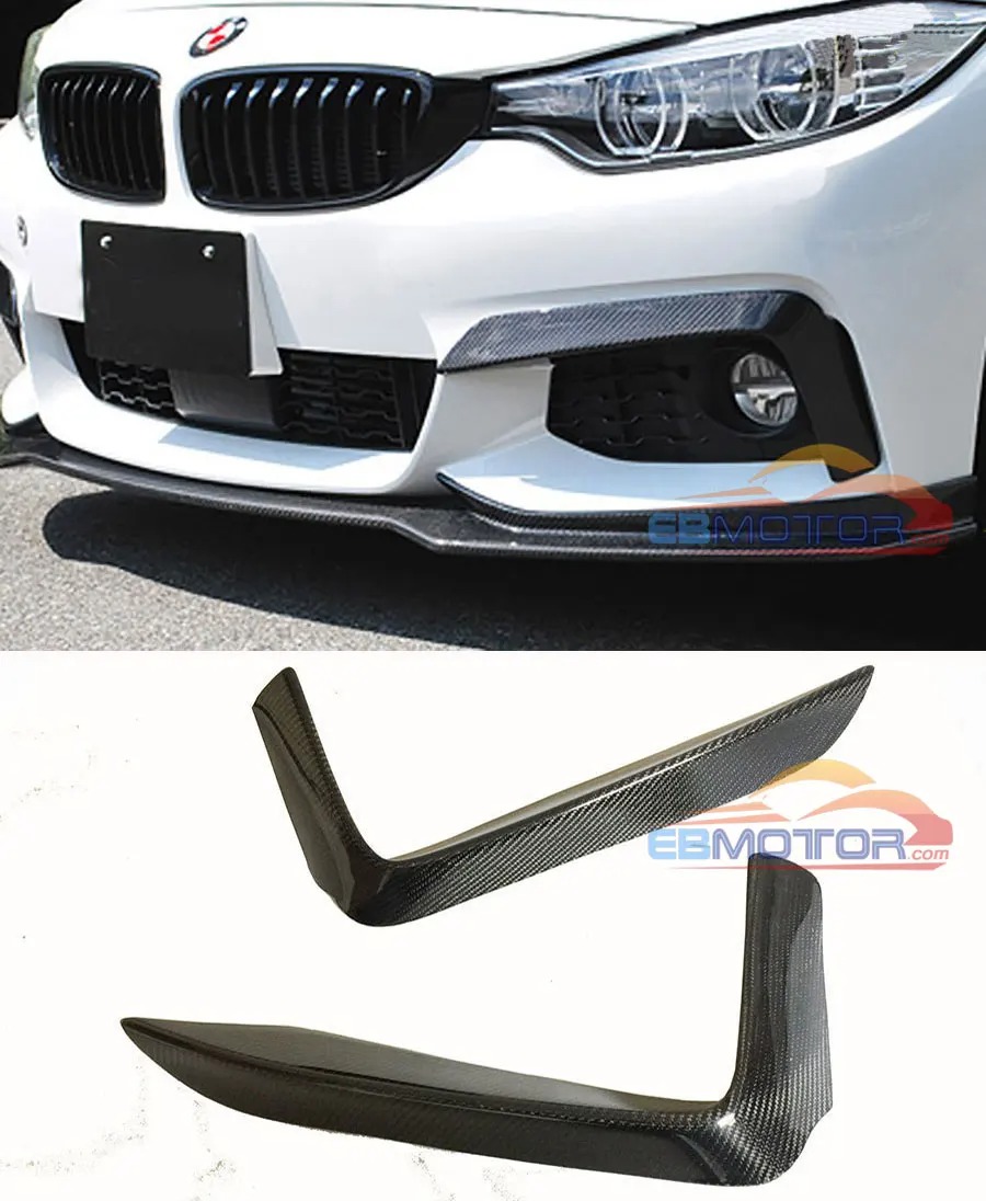 P Style Real Carbon Fiber Front Top Splitter 1pair For BMW F32 M Tech Bumper 2014UP B399