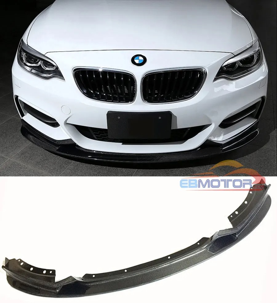 Real Carbon Fiber Front Lip Spoiler For BMW F22 2Series M-Sport Bumper 2014UP B400