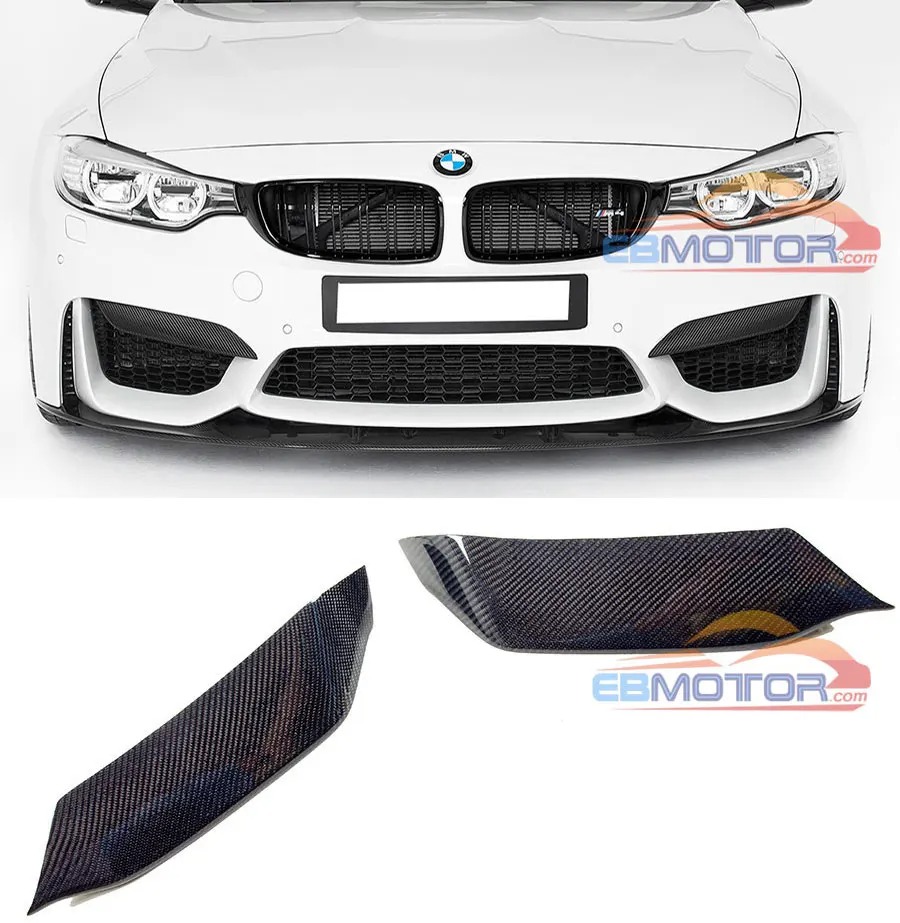 Real Carbon Fiber Front Bumper Inserts For BMW F80 M3 F82 F83 M4 2014UP B404