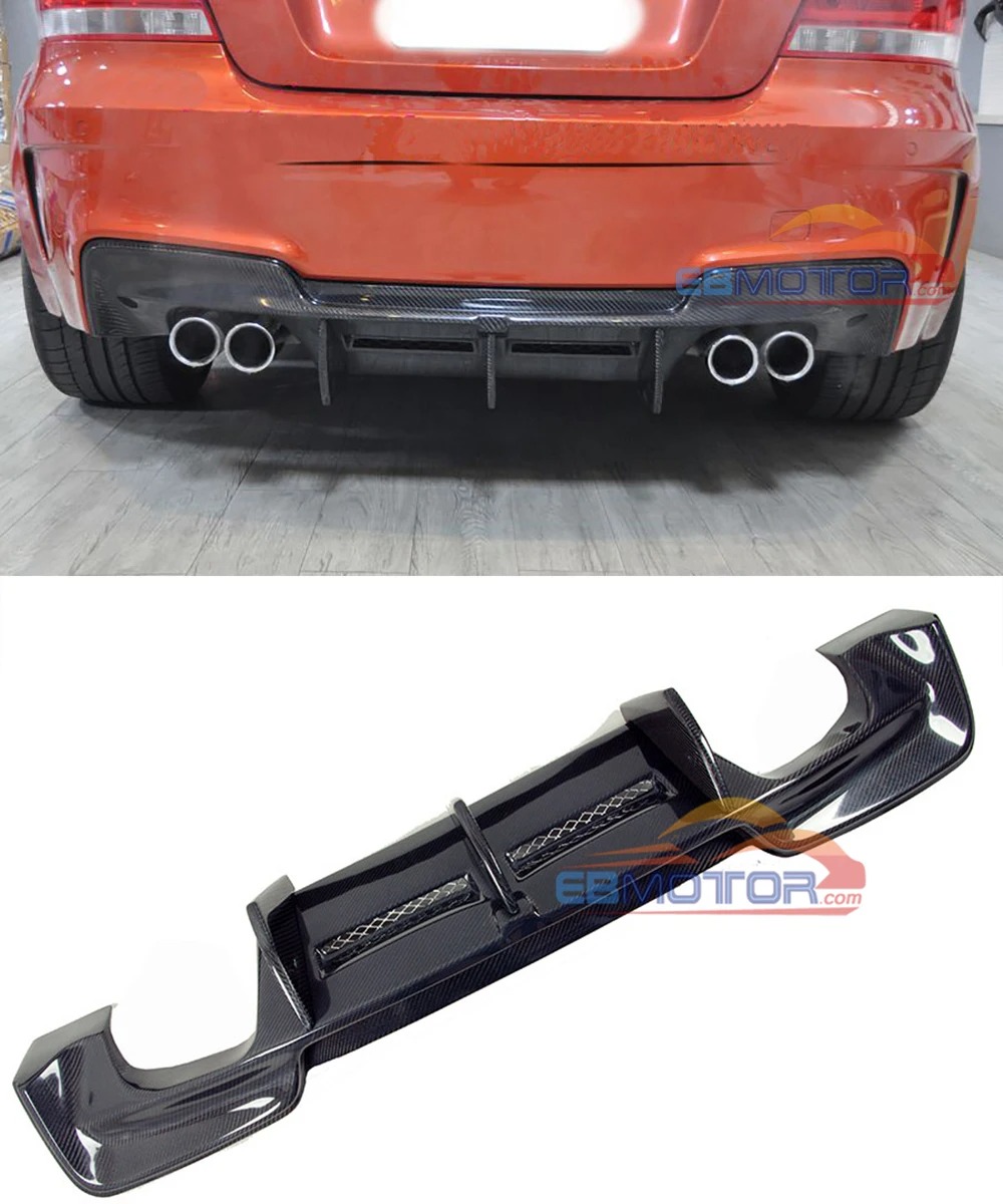 Real Carbon Fiber Rear Lip Spoiler Bumper Diffuser For BMW E82 1M Coupe 2008UP B405