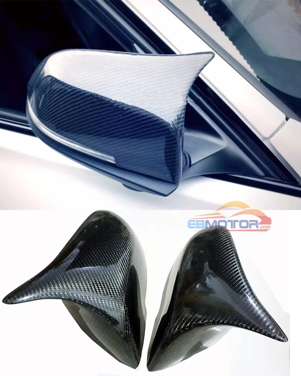 M3 M4 STYLE REAL CARBON MIRROR COVER CAPS 1PAIR FOR BMW F20 F30 F32 11UP B412