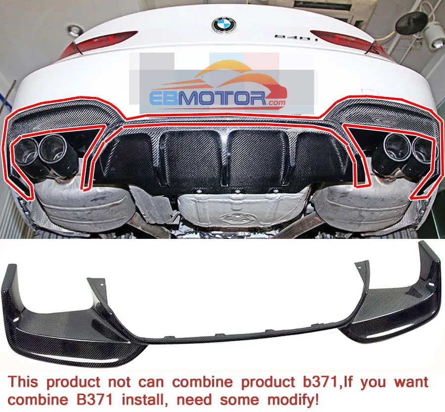 UNPAINTED Fiber glass Rear outer section Diffuser for BMW F12 F13 M6 F06 M6 M-Sport Gran Coup B413F