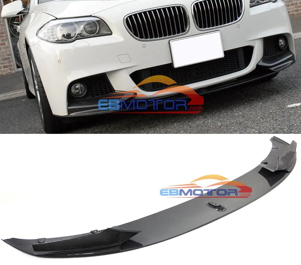 Real carbon fiber front lip spoiler splitter 3pcs for BMW F10 F11 M TECH M SPORT 2011-2015 B424