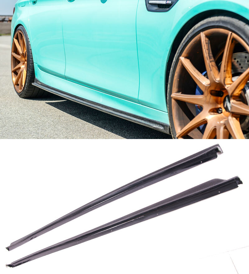 Real Carbon Fiber 3D Style Side Skirt Extensions 1pair for BMW F10 M sport M5