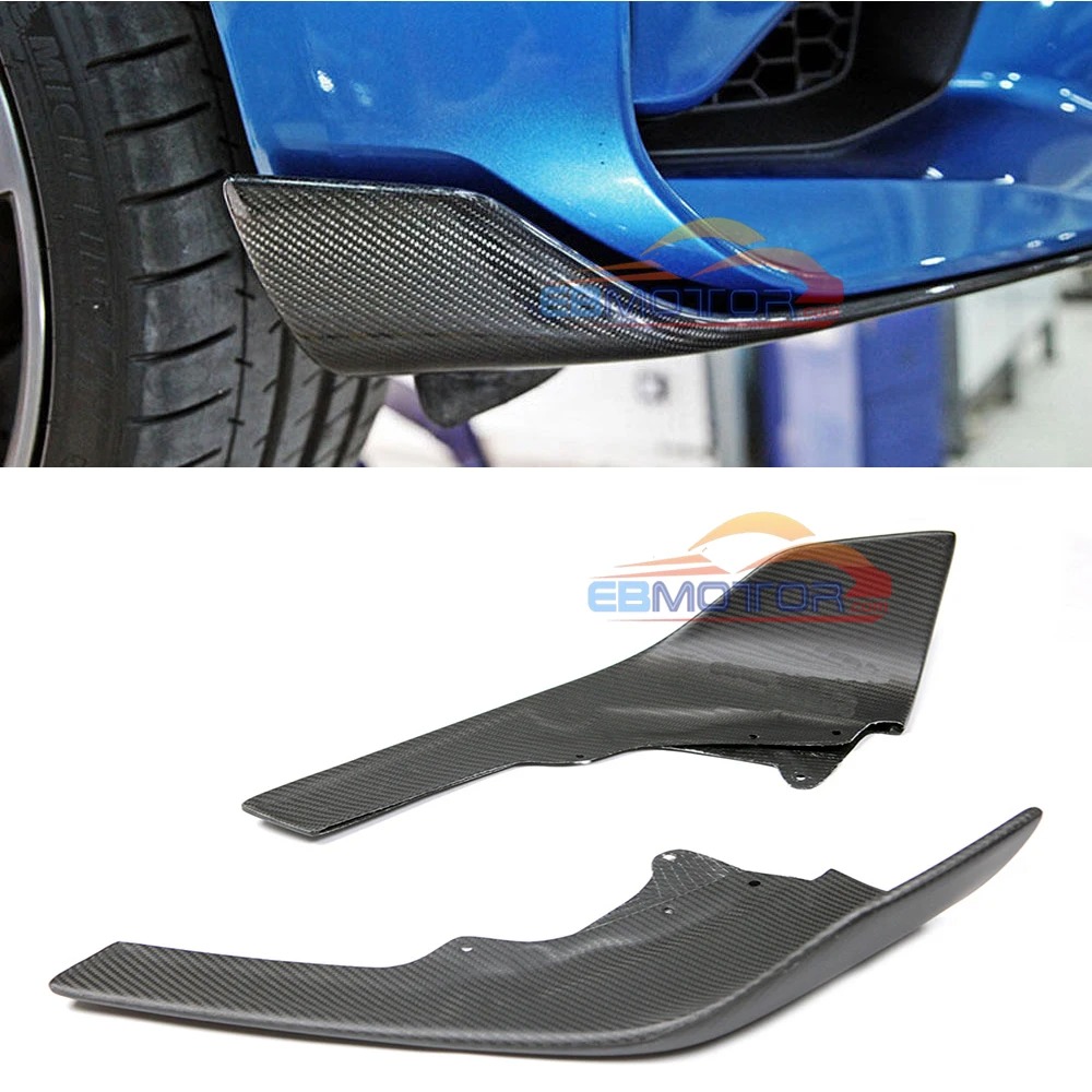 P Style Real Carbon Fiber Add On Front Splitters Winglets 1pair for BMW F87 M2 2016UP B429