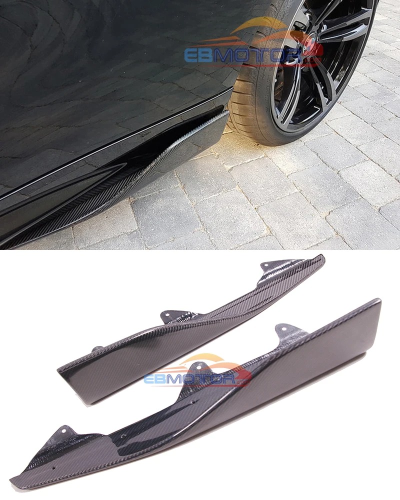 P style real carbon fiber side splitter side lip extension for BMW F87 M2 16UP B430