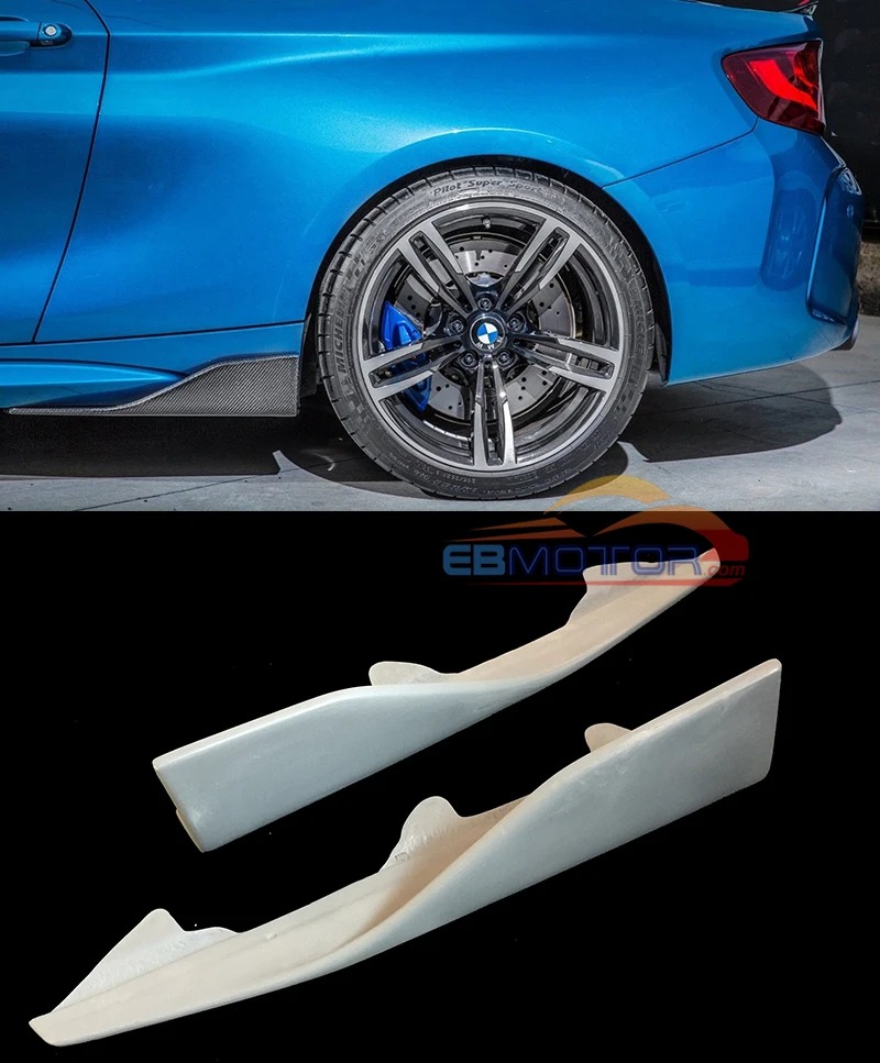 UNPAINTED P style side splitter side lip extension for BMW F87 M2 16UP B430F