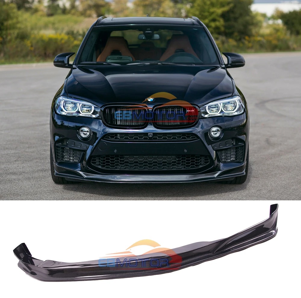 Real Carbon Fiber Vehicle Front Lip Spoiler For BMW F86 X6M F85 X5M 2015UP B434