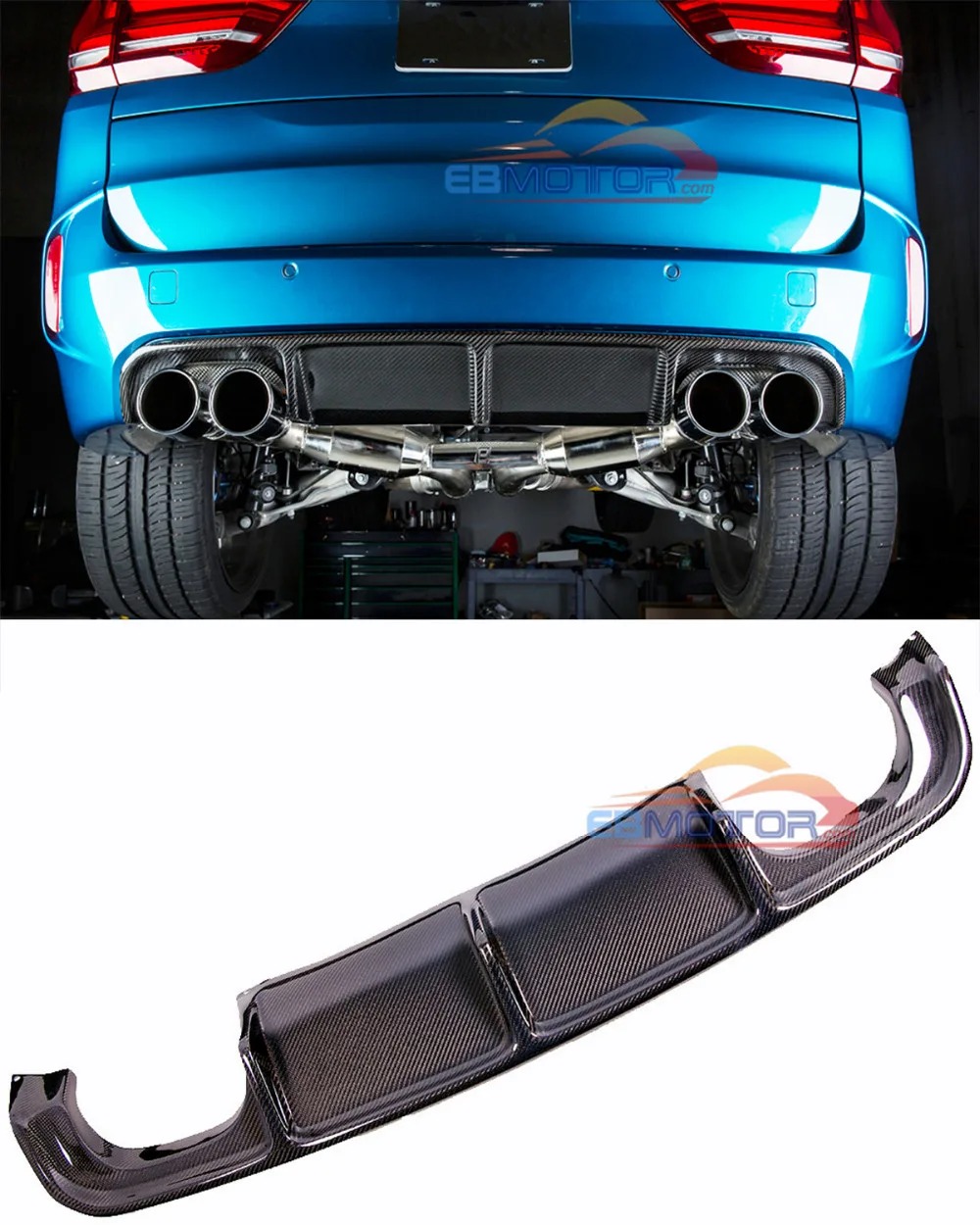 Real Carbon Fiber Rear Diffuser for BMW F85 X5M 2015UP B444