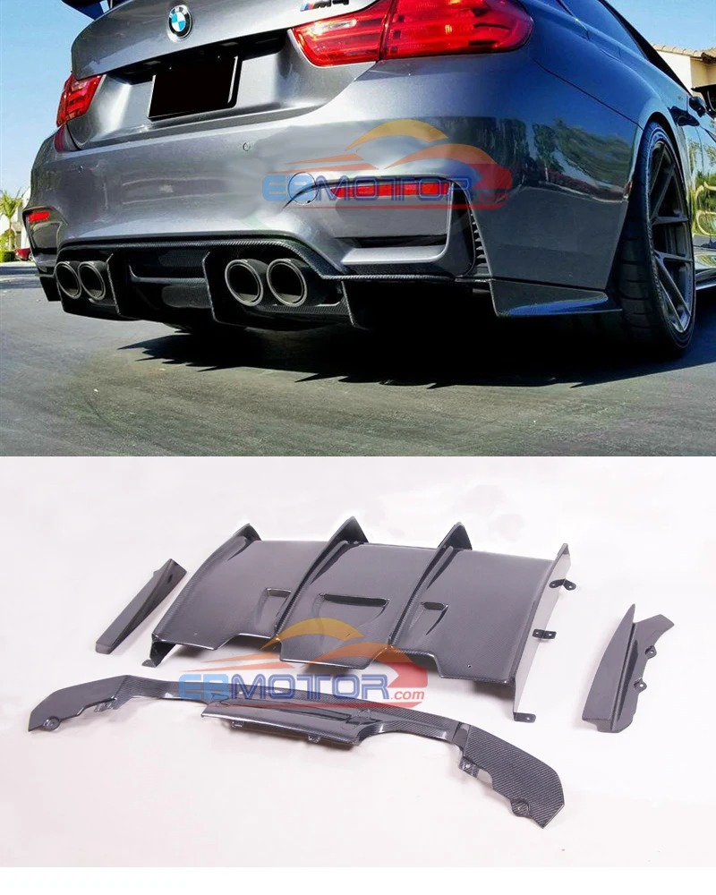 PSM Real Carbon rear lip diffuser 4pcs set for F82 M4 F80 M3 2015UP B450