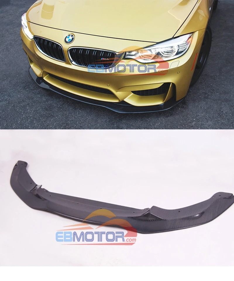 PS Style Real Carbon Fiber Front lip spoiler For BMW F80 M3 F82 M4 2014UP B451