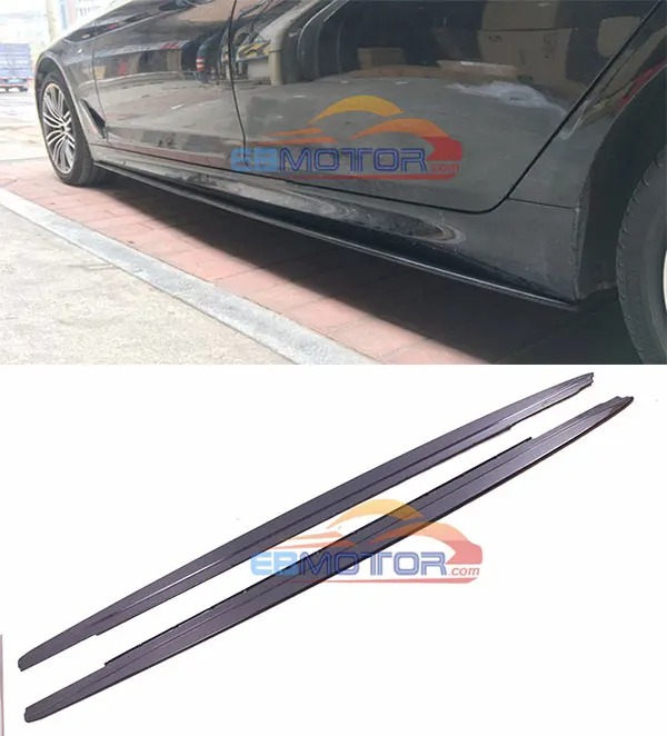 MP style Real Carbon Fiber Side Skirt Extensions 1pair for BMW 5 Series G30 M sport 2017UP B462