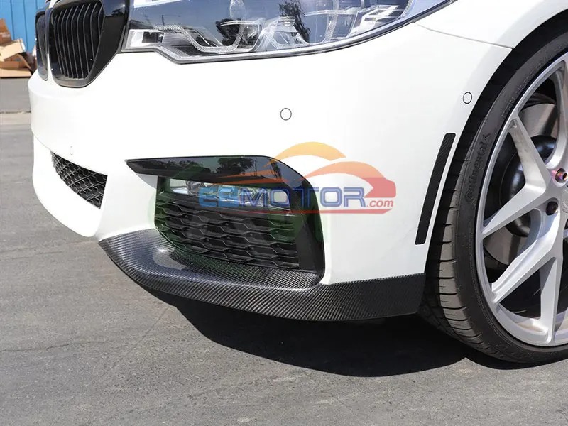 P Style Real Carbon Fiber front lip spoiler 1pair for BMW 5-series G30 2017UP B464