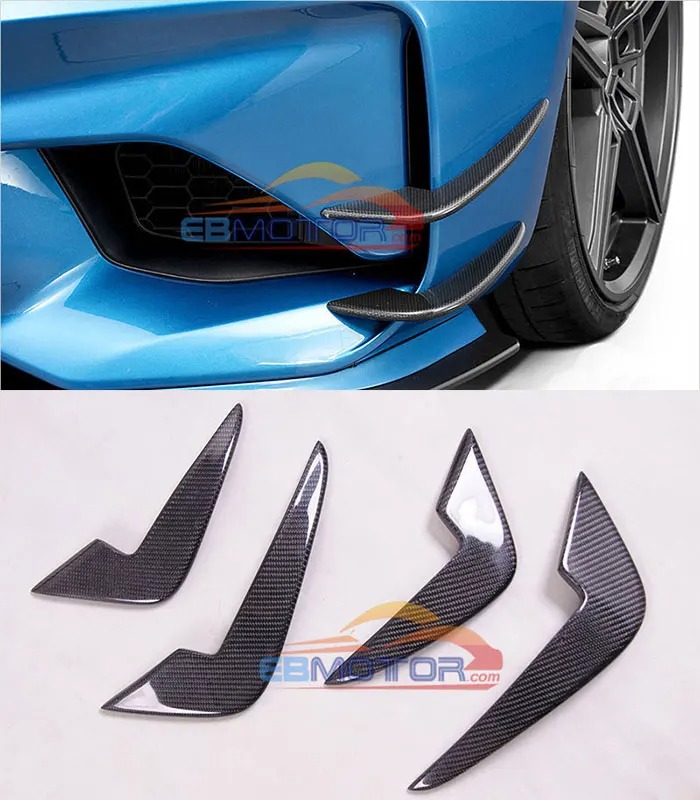 Real Carbon Fibre Front Bumper Splitter Fins 4 Pcs Set for BMW F87 M2 2015UP B479