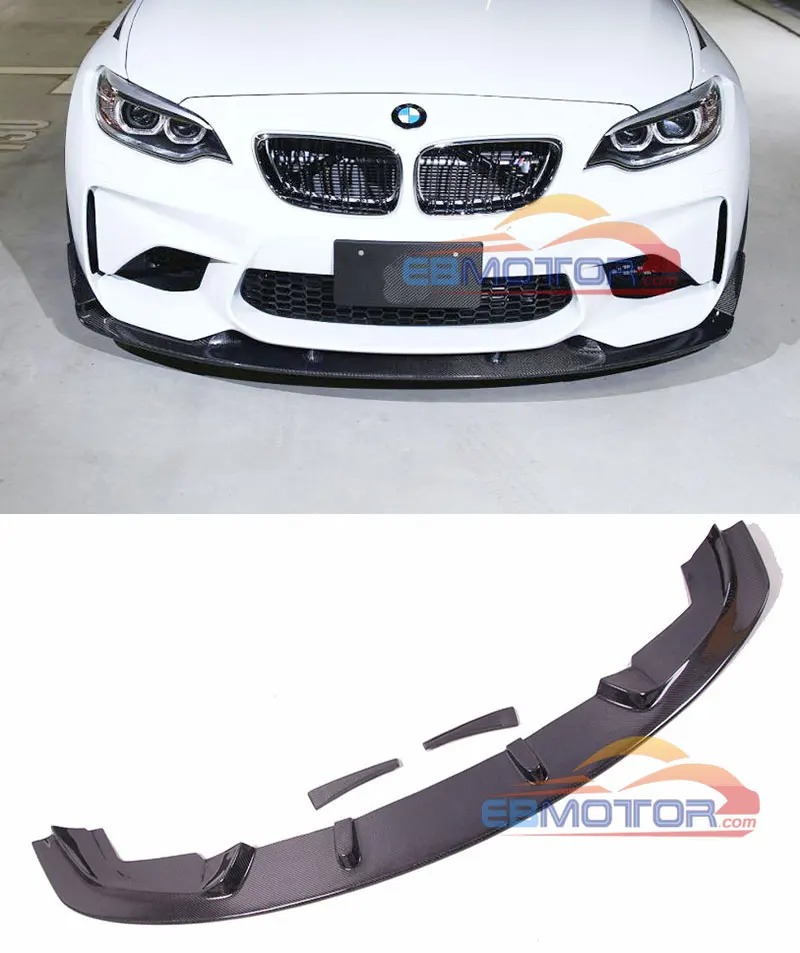 Real Carbon Fiber Front Lip Spoiler side splitter 3pcs for BMW F87 M2 B480