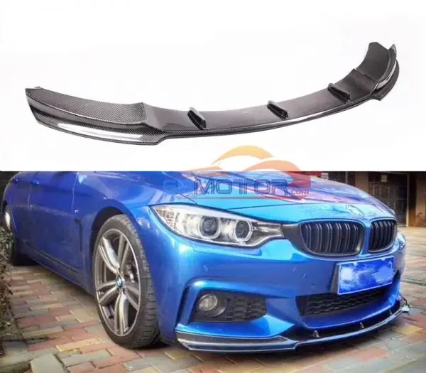 V Style Carbon Fiber Front Bumper Lip Spoiler For BMW 4 Series F32 F33 F36 M-tech M Sport Package B490