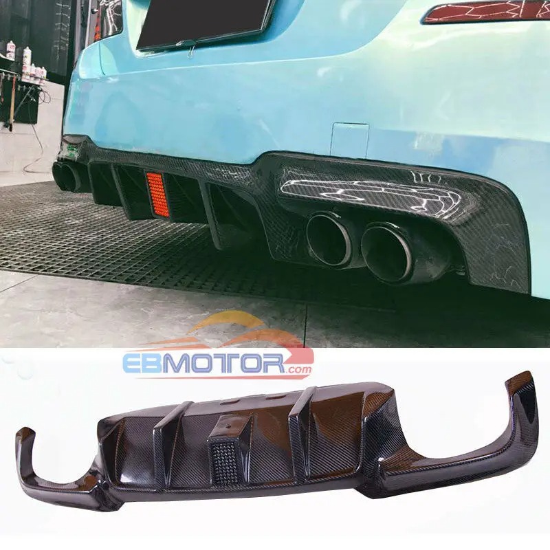 VOR Style Flashlight Real Carbon Fiber Rear Diffuser For BMW F10 M5 10-16 B497
