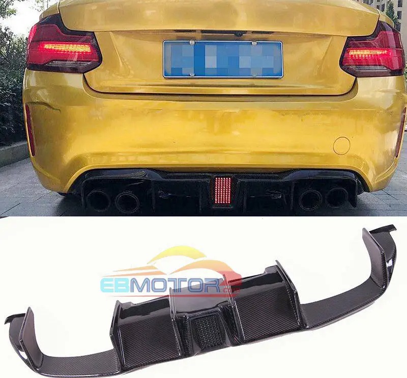 Carbon Fiber Rear Chin LED Light Rear Lip Diffuser For BMW F87 M2 15-17 B500