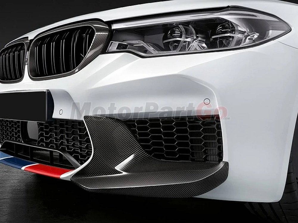 For 5 Series Carbon Fiber Front Lip Splitters Flaps Corner Covers For BMW F90 M5 2018 -2019 MP Style Bumper Trim Protector B530