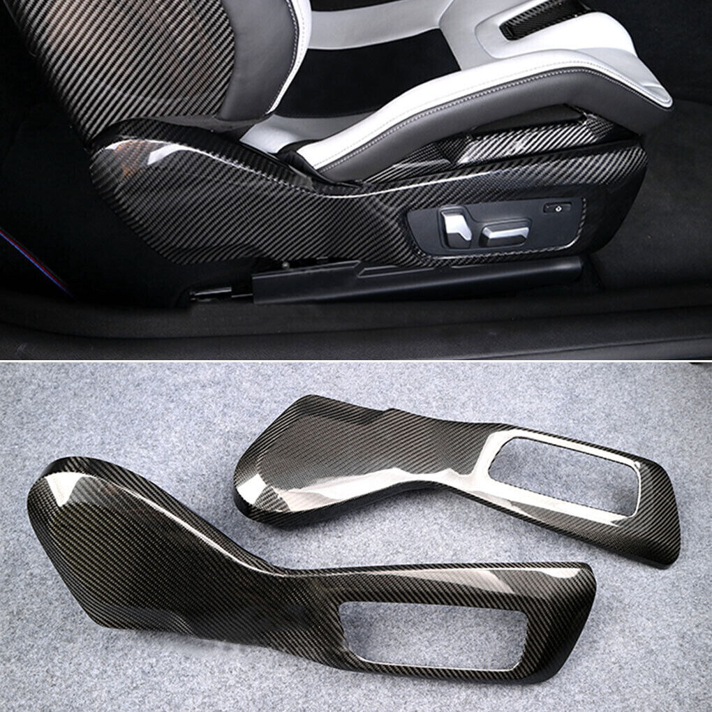 Real Carbon Fiber Interior Seat Button Side Panel Trim For BMW G80 G82 G83 M3 M4