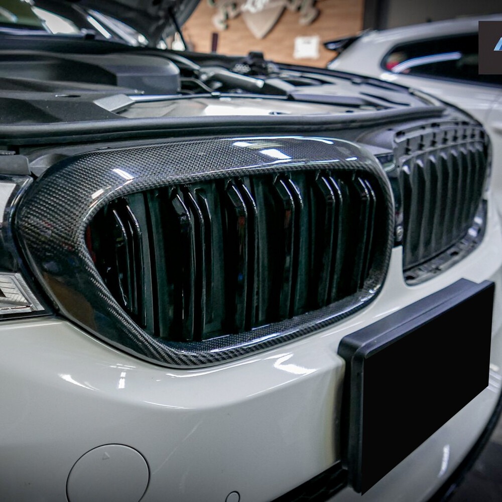 REAL CARBON FIBER KIDNEY GRILL INSERT TRIM COVER For BMW 5-Series G30 M5 17-20