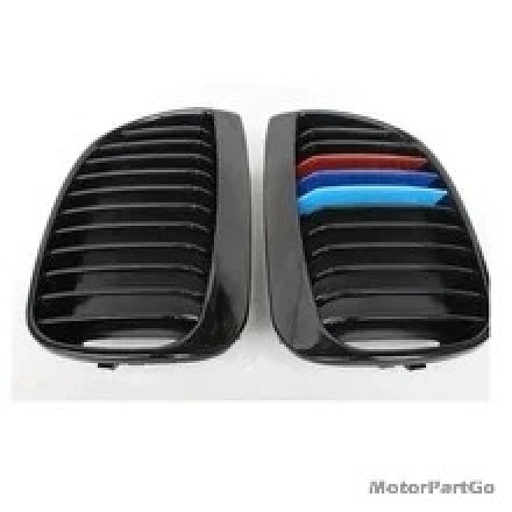 3 Colors Gloss single line replace ABS front Grills 1 pair For BMW 1-SERIES E81 E87 2004-2007  B576