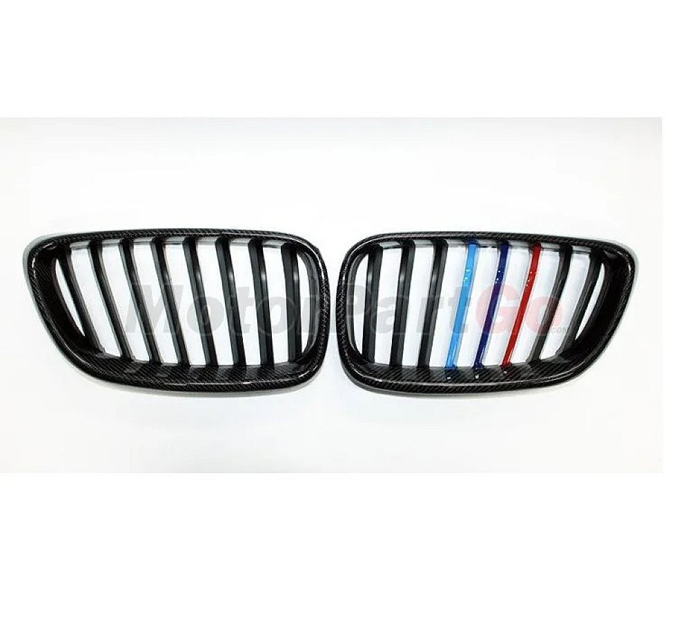 3 Colors Carbon fiber single line gloss matt replace front Grills 1 pair For BMW 2-SERIES F22 F23 2014UP B585