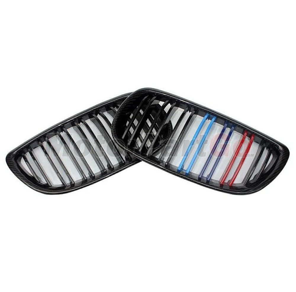 3 Colors Carbon fiber dual line gloss matt replace front Grills 1 pair For BMW 3-SERIES E92 E93 M3 2006-2009 B610