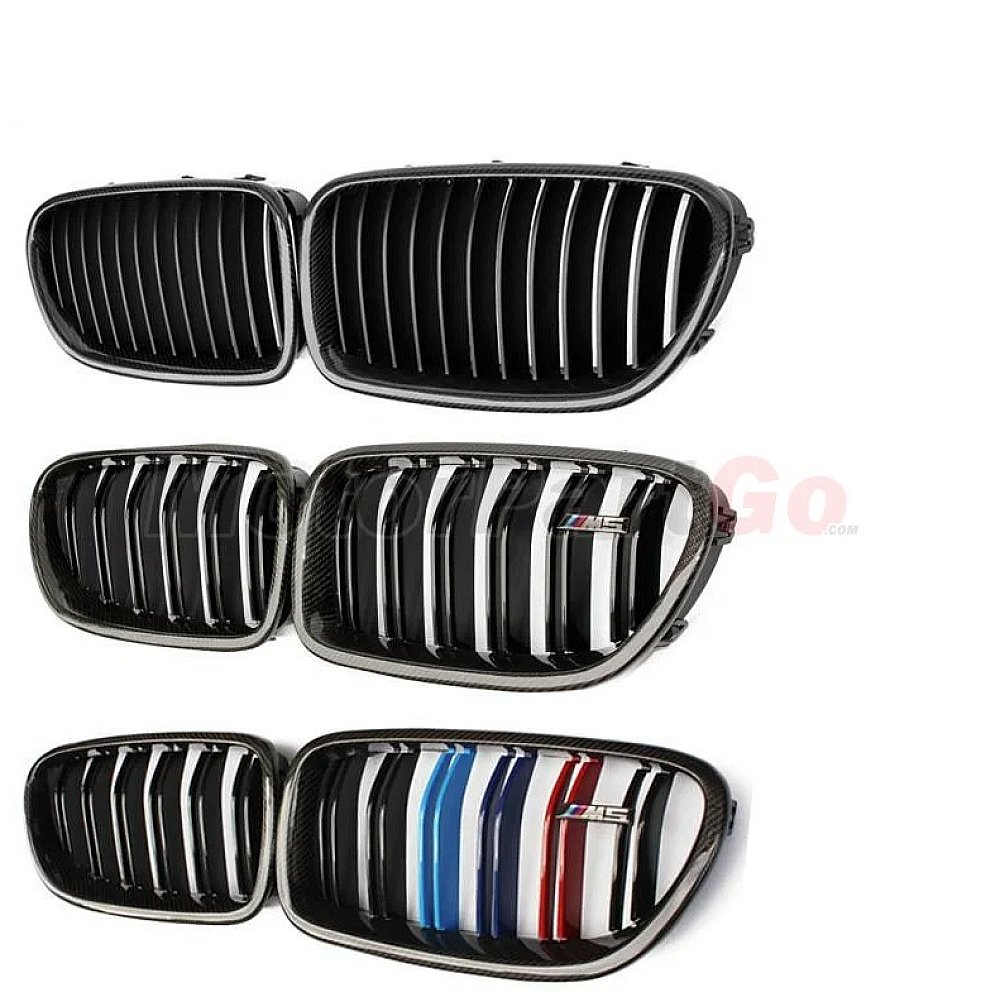 3 Colors Carbon fiber single dual line gloss matt replace front Grills 1 pair For BMW E92 E93 F30 F35 2014UP B613