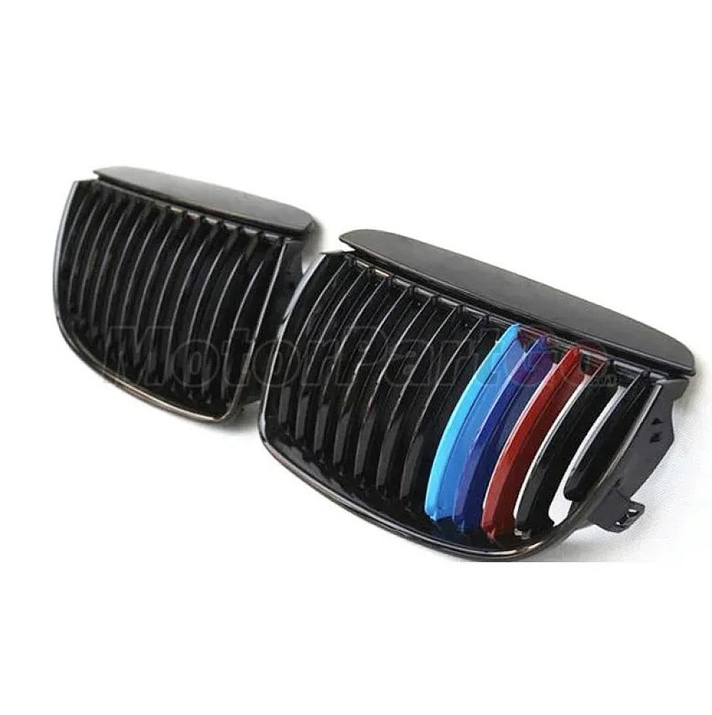 3 Colors Gloss single line replace ABS front Grills 1 pair For BMW 3-SERIES E90 2005-2007   B619