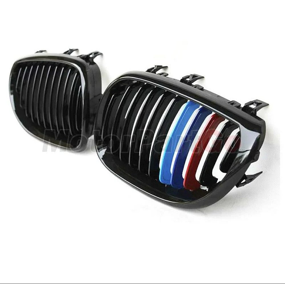 3 Colors Gloss Matt single line replace ABS front Grills 1 pair For BMW 5-SERIES E60 E61 2004-2009 B649