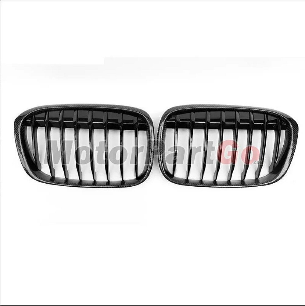 Carbon fiber single line gloss matt replace front Grills 1 pair For BMW X1 F48 F49 2016UP  B676