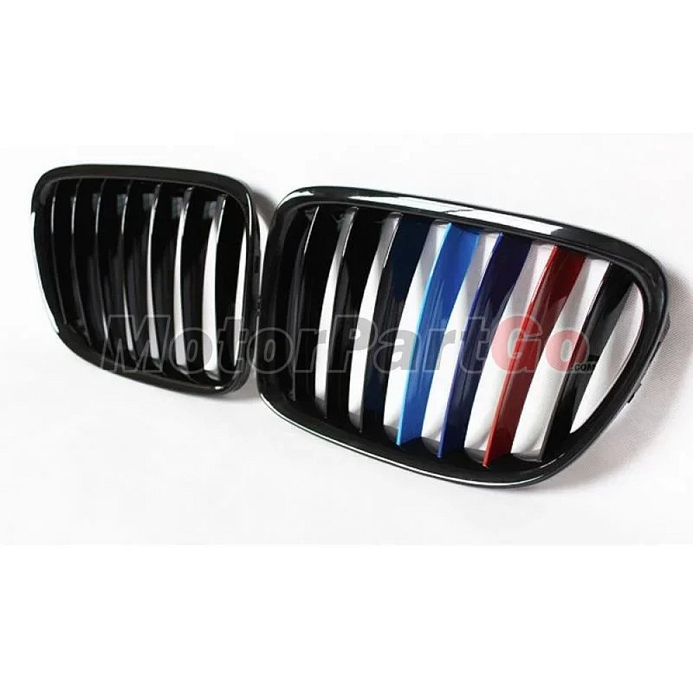 3 Colors Gloss single line replace ABS front Grills 1 pair For BMW X1 E84 2011-2015  B677