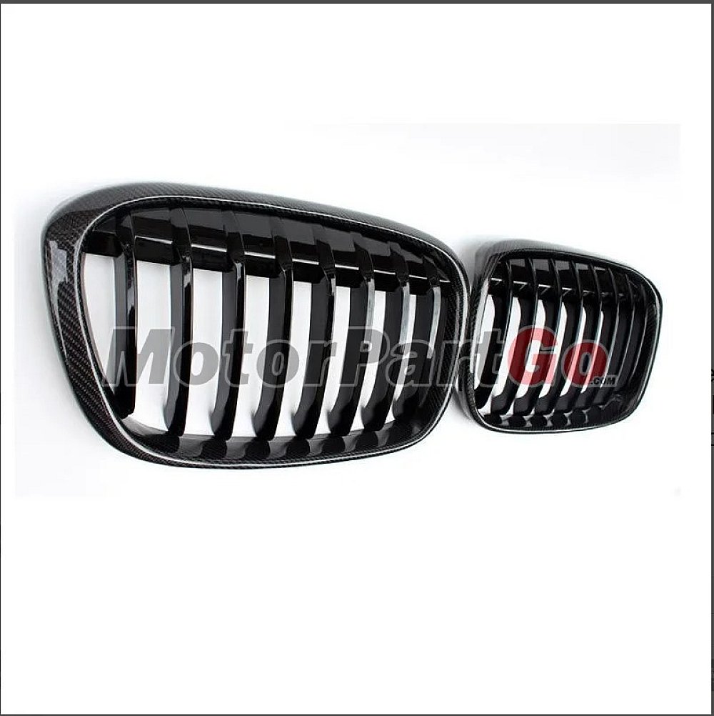 Carbon fiber single line gloss matt replace front Grills 1 pair For BMW X1 F48 F49 2016UP  B678