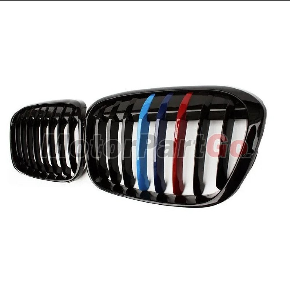 3 Colors Gloss Matt single line replace ABS front Grills 1 pair For BMW X1 F48 F49 2016UP  B679