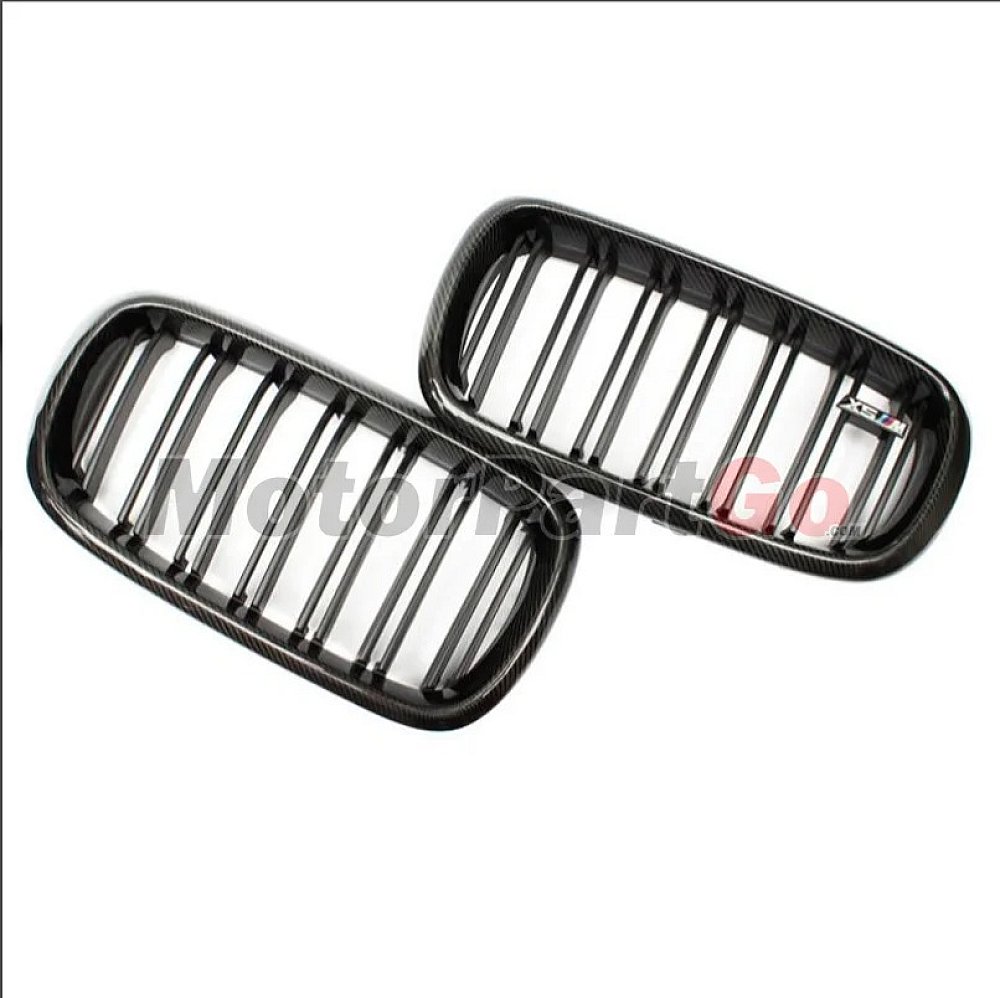 Carbon fiber dual line gloss matt replace front Grills 1 pair For BMW X5 X6 F15 F16 2015UP  B707