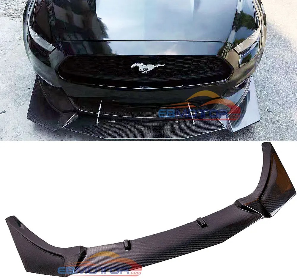 Real carbon fiber auto front lip spoiler car bodykti front bumper for Ford Mustang 2015-2017  F006