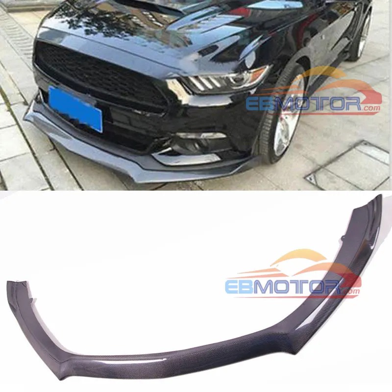 Style Real Carbon Fiber Front Lip Spoiler Body Kit Addon for Ford Mustang 2015-2017 F007