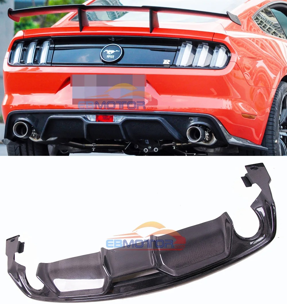 AFD-ST Real Carbon Fiber Surface Rear Lip Bumper Diffuser for Ford Mustang 15-18 F016
