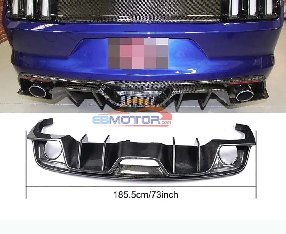 AFD-AC Carbon Fiber Surface Rear Lip Bumper Diffuser for Ford Mustang 15-17 F017