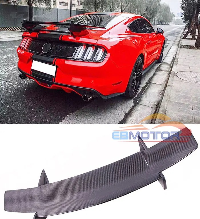 GT style Real Carbon Fiber Rear Wing Spoiler Trunk Boot Wings Spoilers For Ford Mustang 2015UP F020
