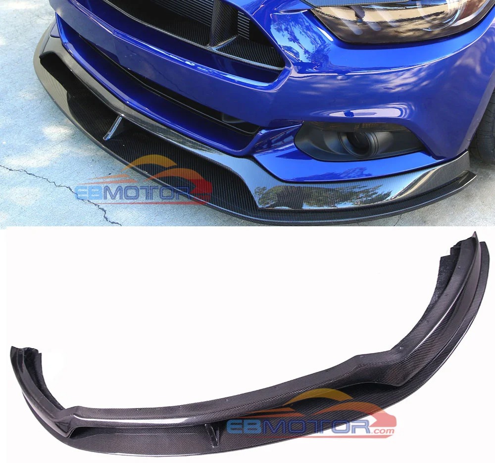 AR REAL CARBON FIBER FRONT LIP SPOILER FOR FORD MUSTANG 2015-2017 F026
