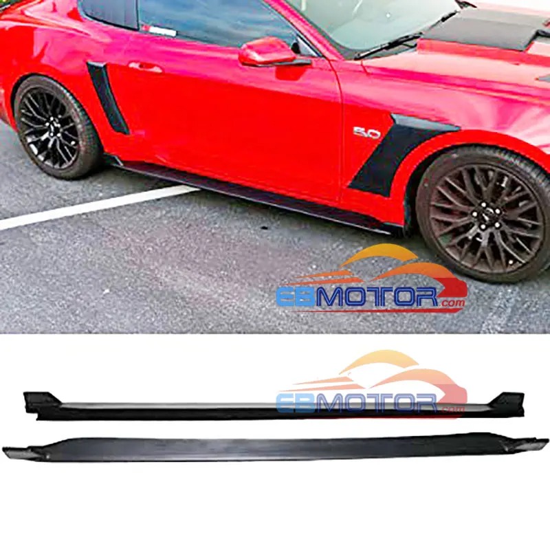 Real Carbon Fiber Side Skirts Extension Lip Aprons 1pair for Ford Mustang Coupe 2 Door 2015-2017 V6 V8 Non-Shelby GT350 F027