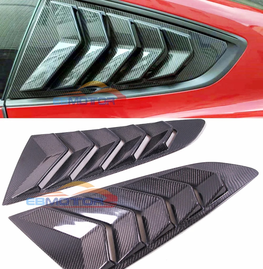 Real Carbon fiber Vents Window Louver Car Scoop Cover For Ford Mustang 2015-2017 828 Promotion  F028
