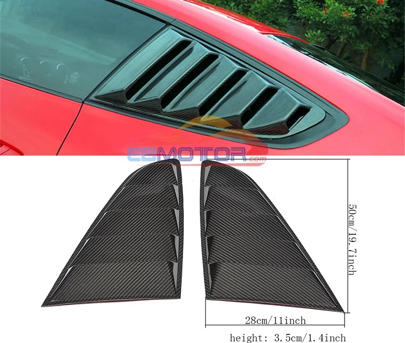 REAL CARBON FIBER Side Vent Window Quarter Scoop Louver FOR Mustang 2015-2017 GT F030
