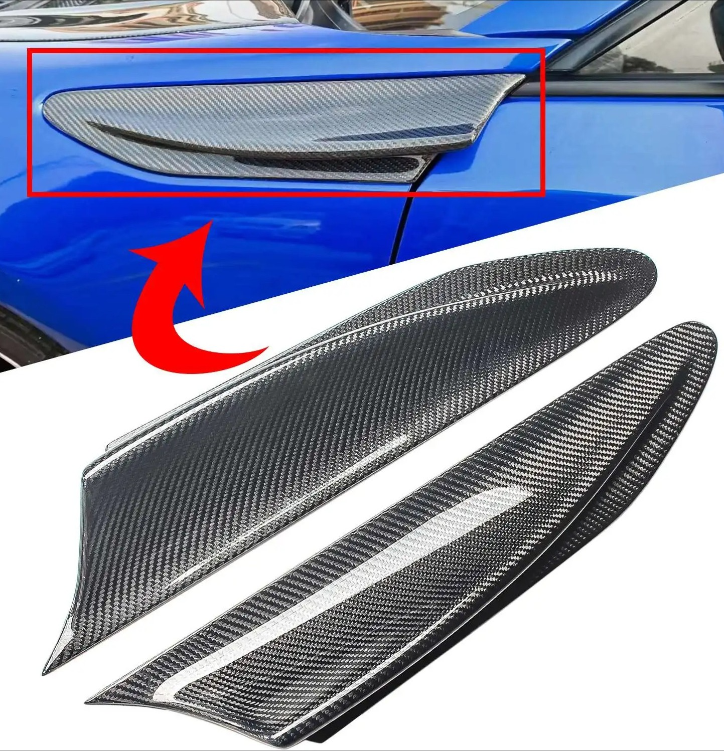 Real Carbon Fiber Side Fenders Fin Vent For Subaru BRZ Toyota 86 GT86 Scion FR-S