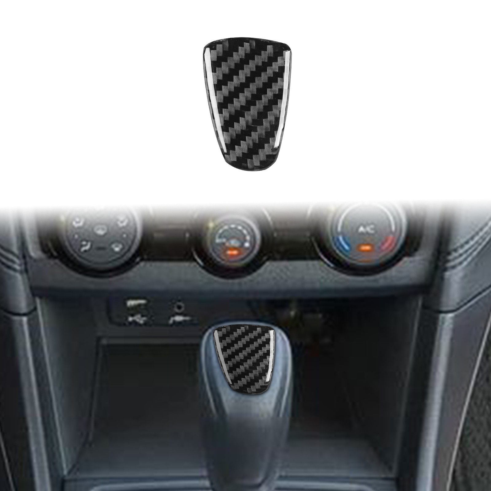 Real Carbon Fiber Automatic Gear Knob Trim For Subaru Impreza XV Crosstrek 17-22