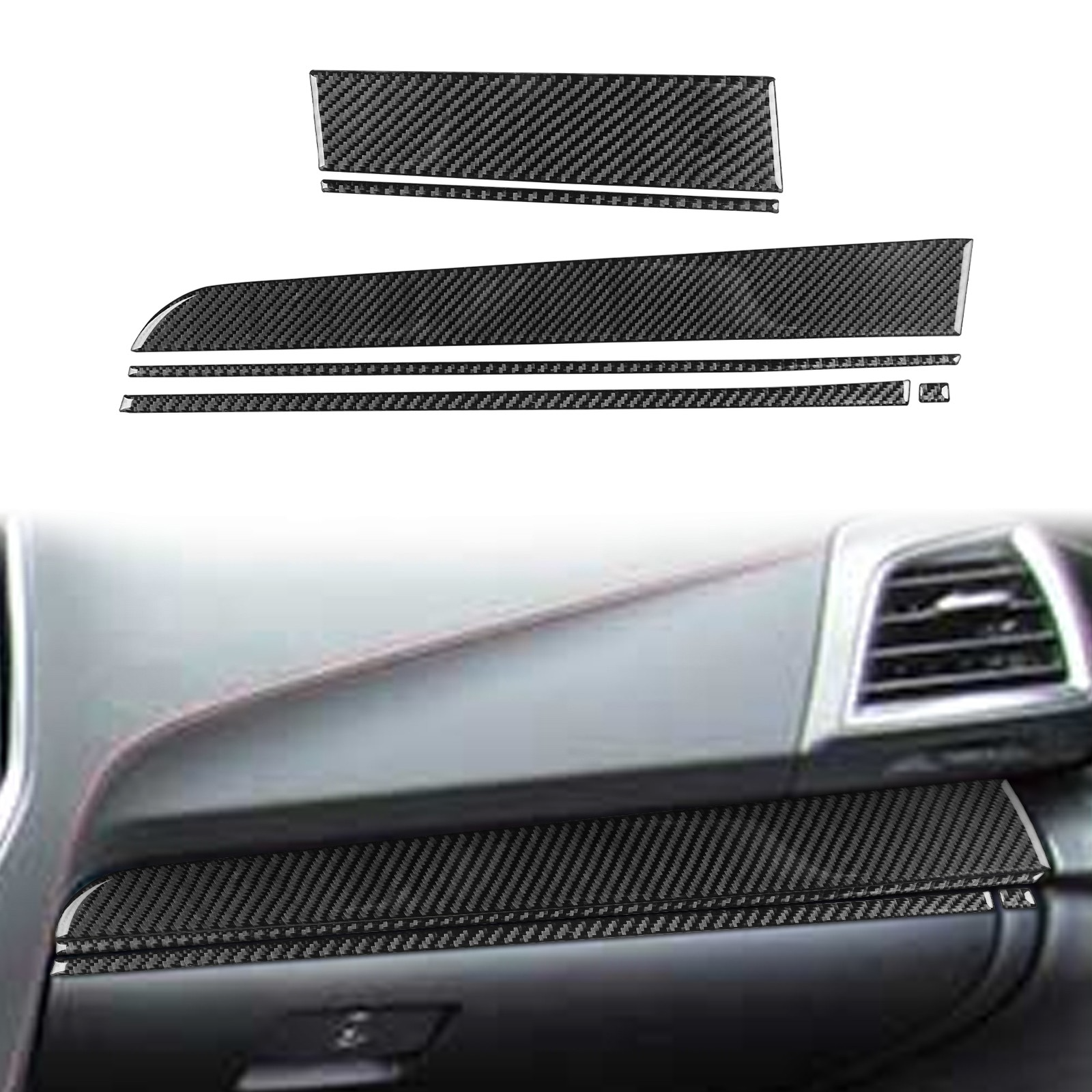 6Pcs Carbon Fiber Interior Dashboard Cover For Subaru Impreza XV Crosstrek 17-22